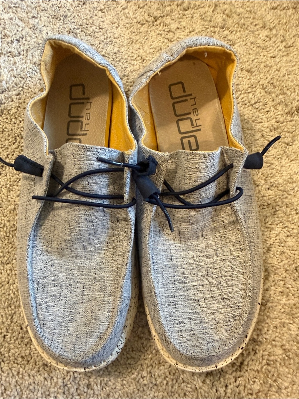 Hey Dude Women’s Slip-On Loafers in Light Blue with Navy Laces